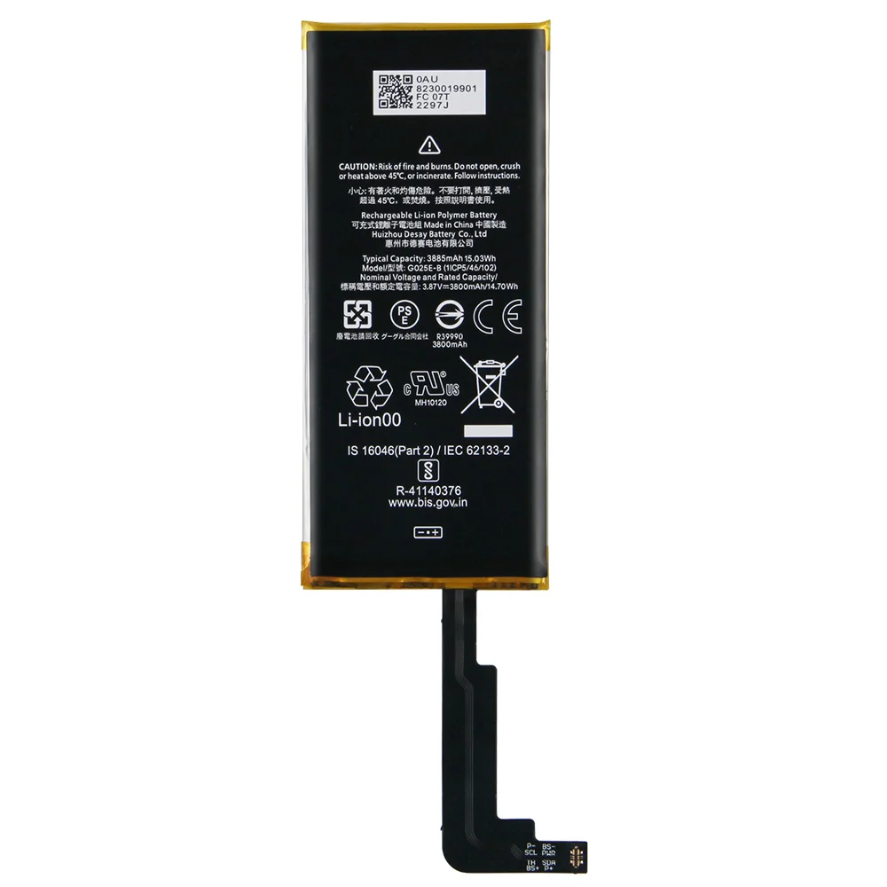 Phone Battery G025E-B For Google Pixel 4A 5G Version
Phone Battery G025E-B For Google Pixel 4A 5G Version