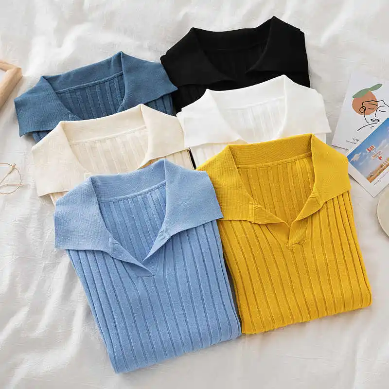 Вязаный свитер, женские пуловеры, новый вязаный свитер с длинным рукавом и отложным воротником, пуловер, женские топы, свитера, женская одежда Q1122
Вязаный свитер, женские пуловеры, новый вязаный свитер с длинным рукавом и отложным воротником, пуловер, женские топы, свитера, женская одежда Q1122