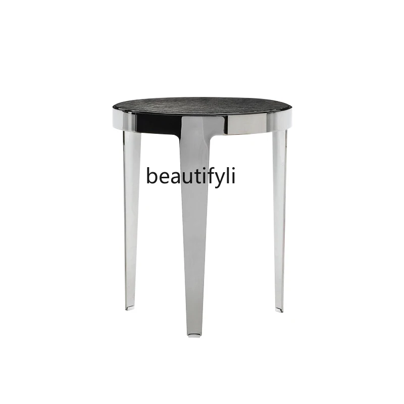 Italian light luxury living room glass corner villa marble edge creative small coffee table
Italian light luxury living room glass corner villa marble edge creative small coffee table