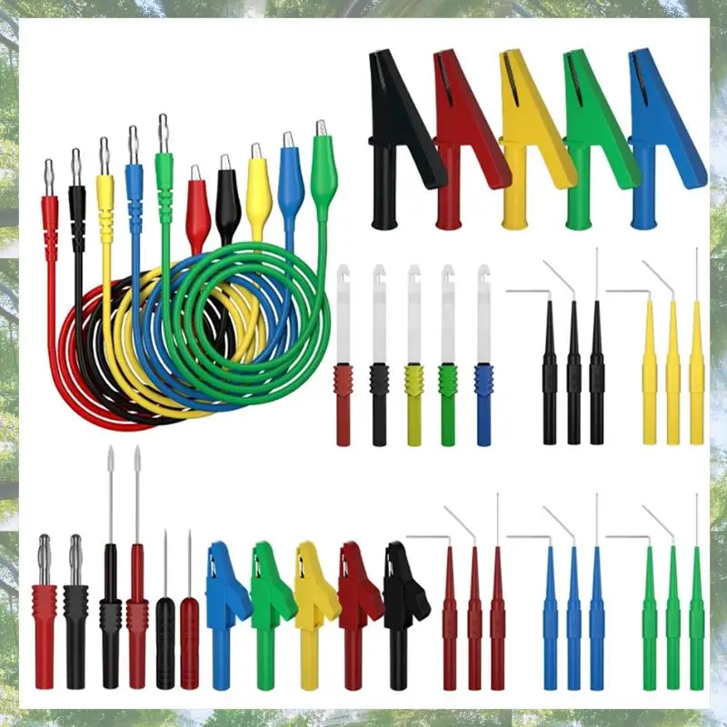 Premium-41PCS Multimeter Test Lead Kit 4MM Banana Plug To Alligator Clip Test Lead With Wire Piercing Probes Alligator Clip Easy
Premium-41PCS Multimeter Test Lead Kit 4MM Banana Plug To Alligator Clip Test Lead With Wire Piercing Probes Alligator Clip Easy