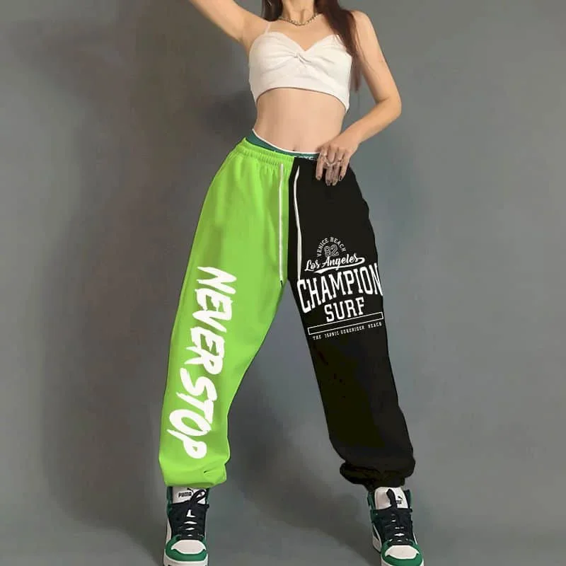 Pop Patchwork Pants Women Clothes Casual Hip-hop Korean Style Lace-up Pants Vintage Trouser Loose Sporty Sweatpants Women Clothi 
Pop Patchwork Pants Women Clothes Casual Hip-hop Korean Style Lace-up Pants Vintage Trouser Loose Sporty Sweatpants Women Clothi