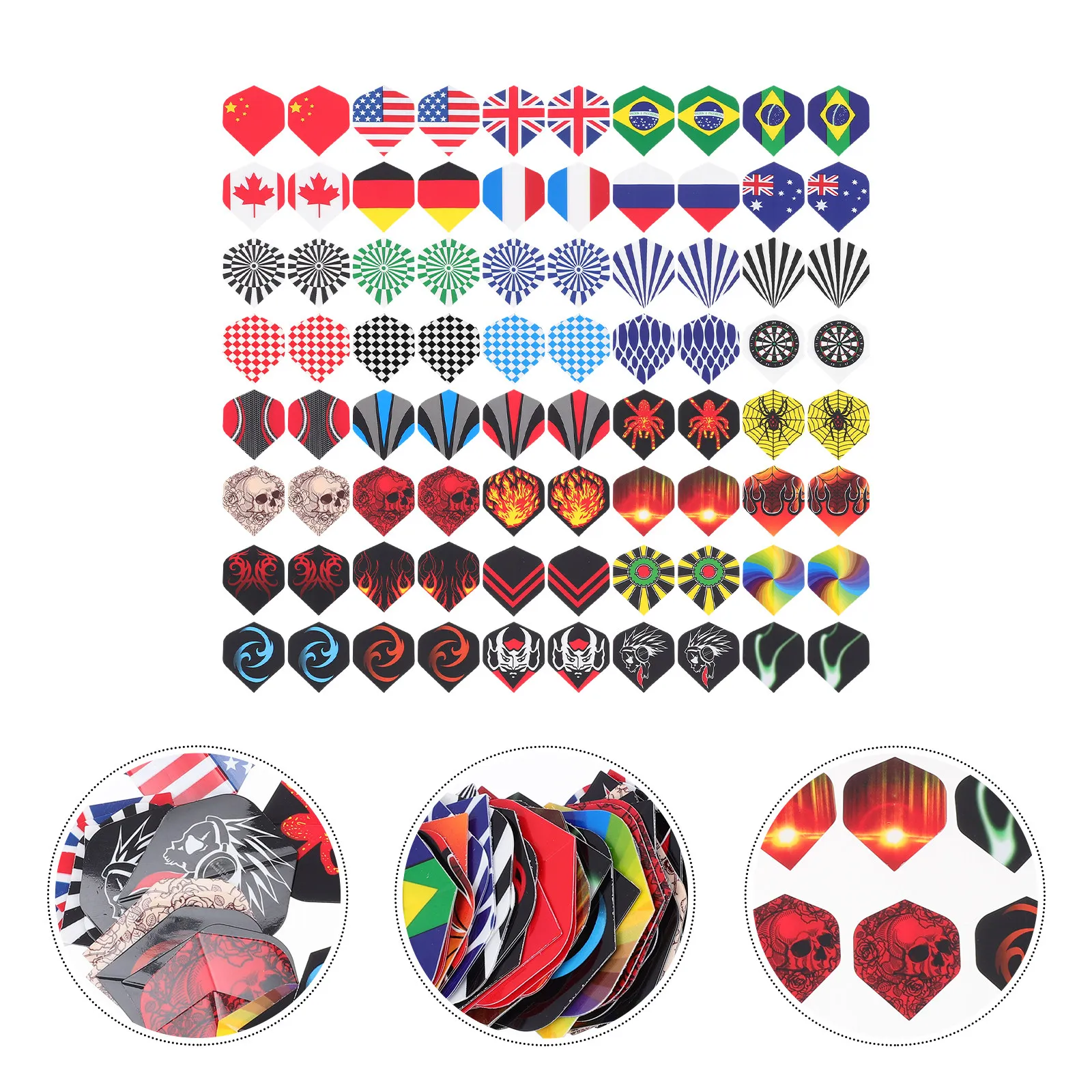 80 Pcs Flight Pear Decorative Flights Lightweight PET and Shafts Funny National Flag Dart Replacement
80 Pcs Flight Pear Decorative Flights Lightweight PET and Shafts Funny National Flag Dart Replacement