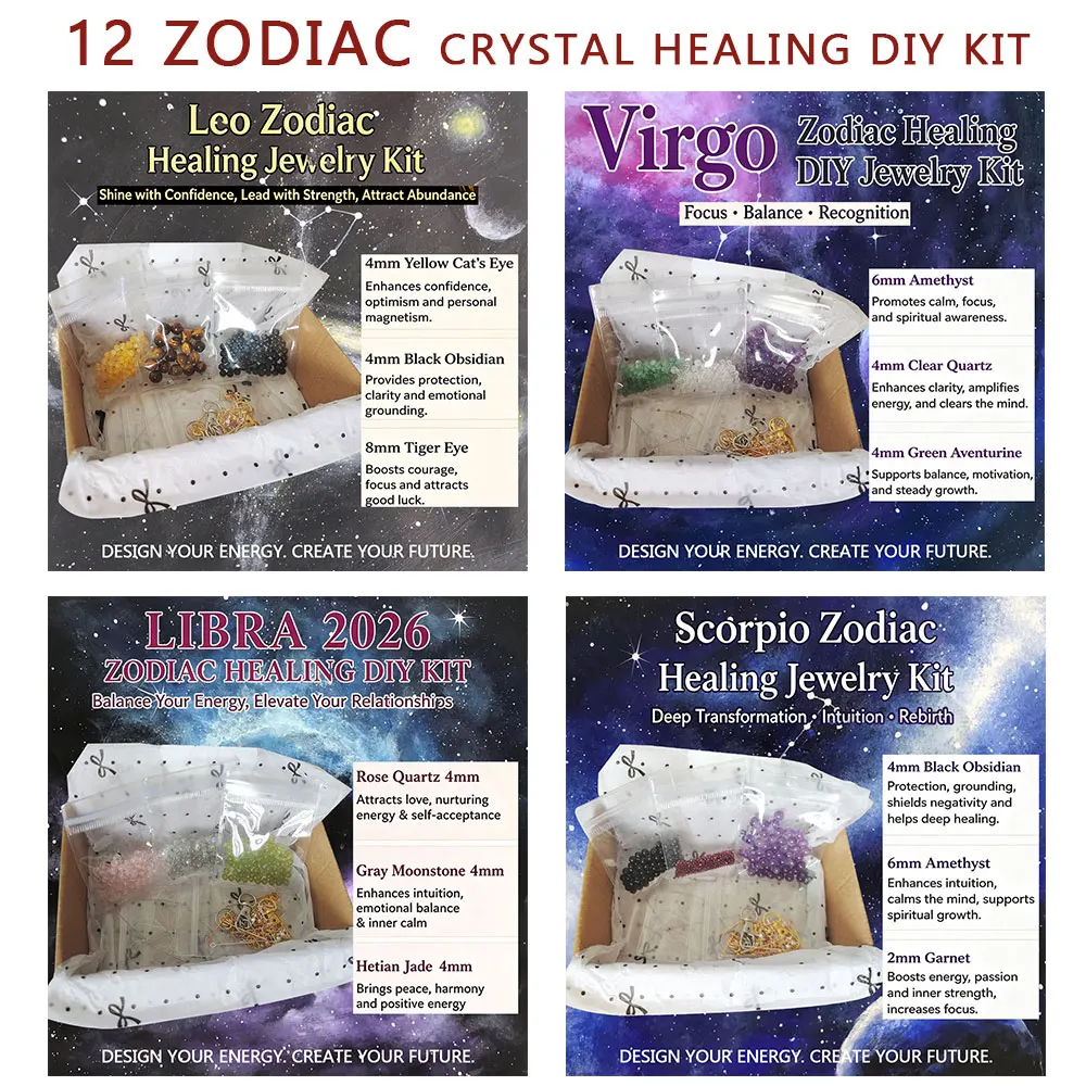 2026 Zodiac Healing Stones Crystals Beads Kit JDIY Astrology Jewelry Making Set Bracelet Earrings Keychain Craft Energy Balance
2026 Zodiac Healing Stones Crystals Beads Kit JDIY Astrology Jewelry Making Set Bracelet Earrings Keychain Craft Energy Balance