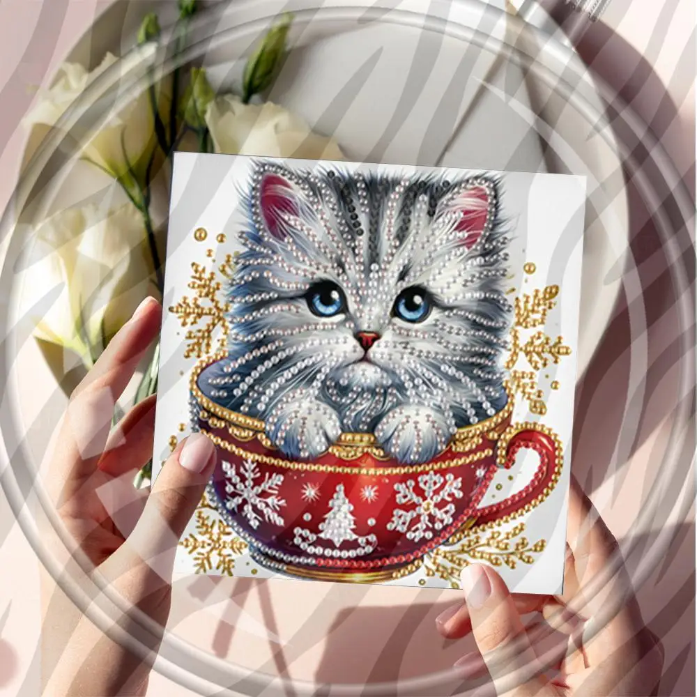 6Pcs Teacup Cat Rhinestone Painting Card Kit Diamond Daily Wish Card Diamond Painting Greeting Card for Holiday Party Favors
6Pcs Teacup Cat Rhinestone Painting Card Kit Diamond Daily Wish Card Diamond Painting Greeting Card for Holiday Party Favors