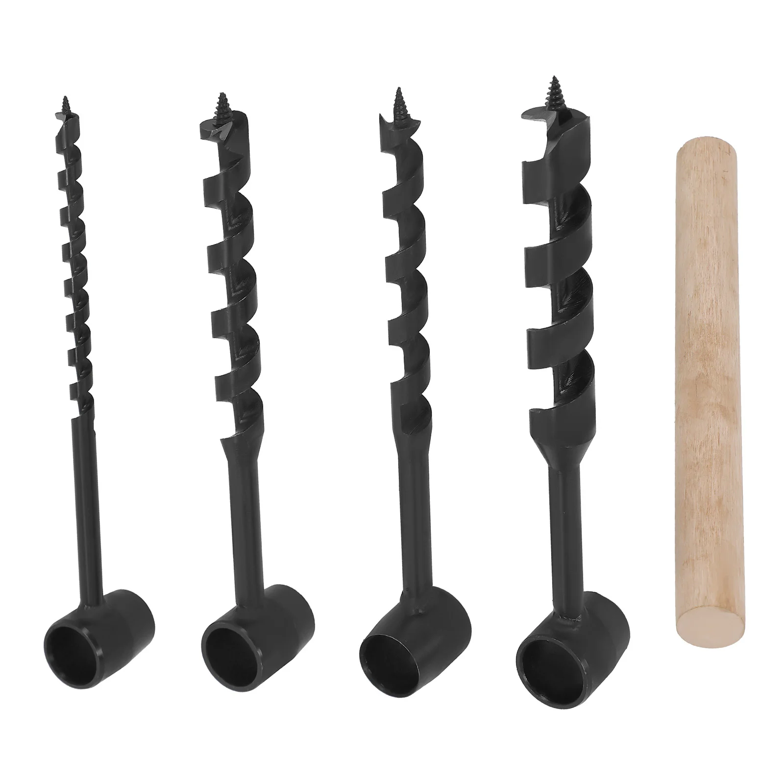 Manual Wood Drill Auger Kit 4PCS Carbon Steel Bits with Wooden Handle New
Manual Wood Drill Auger Kit 4PCS Carbon Steel Bits with Wooden Handle New