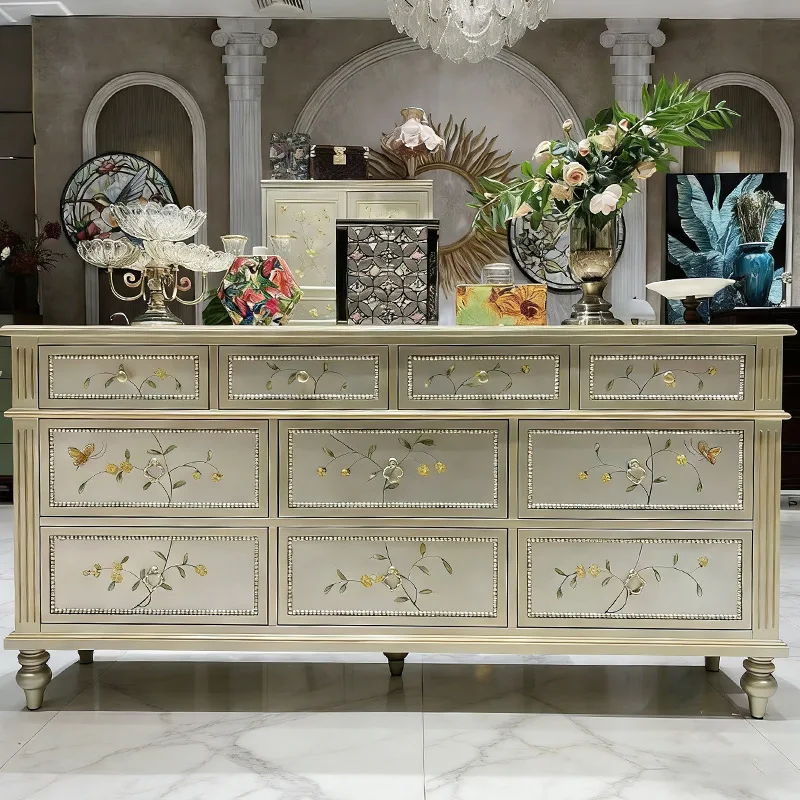American country-style solid wood ten-drawer cabinet, entryway cabinet, bedroom storage cabinet
American country-style solid wood ten-drawer cabinet, entryway cabinet, bedroom storage cabinet