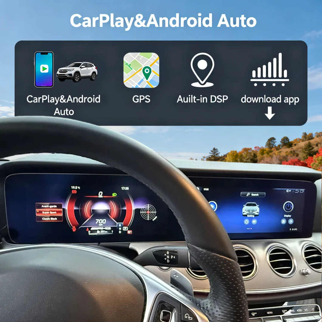 24,6-дюймовый автомобильный мультимедийный стереоплеер с двумя экранами, GPS-навигацией, CarPlay и Android 14 для Mercedes-Benz E-класса W213 2016-2023 годов выпуска (праворульные модели)
24,6-дюймовый автомобильный мультимедийный стереоплеер с двумя экранами, GPS-навигацией, CarPlay и Android 14 для Mercedes-Benz E-класса W213 2016-2023 годов выпуска (праворульные модели)