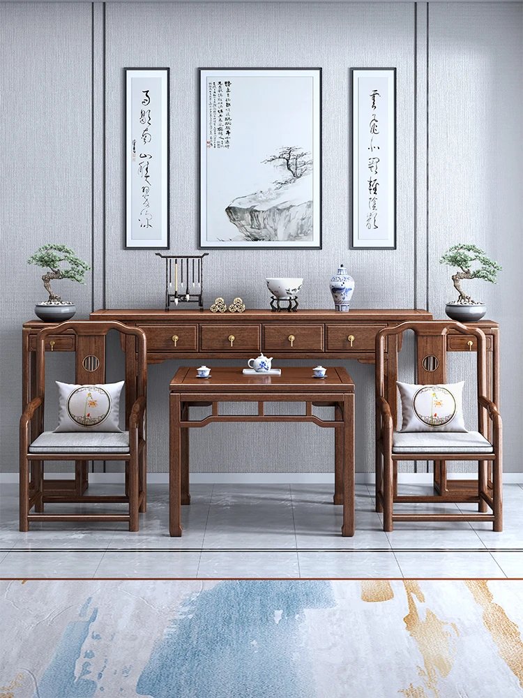 New Chinese-style solid wood Zhongtang six-piece plan rural household walnut God of Wealth offering table
New Chinese-style solid wood Zhongtang six-piece plan rural household walnut God of Wealth offering table
