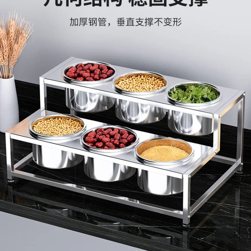 Stainless steel high and low multi-layer round cylinder seasoning rack grid jam box commercial
Stainless steel high and low multi-layer round cylinder seasoning rack grid jam box commercial