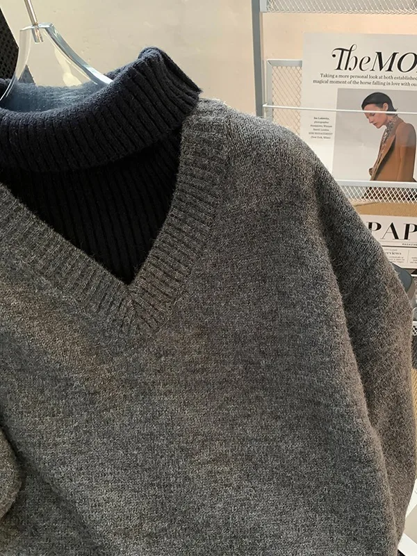 Новый зимний вязаный свитер с высоким воротником, повседневный свитер с верхом M, многослойный модный свободный крой, длинный свитшот Sve Crew Ne
Новый зимний вязаный свитер с высоким воротником, повседневный свитер с верхом M, многослойный модный свободный крой, длинный свитшот Sve Crew Ne