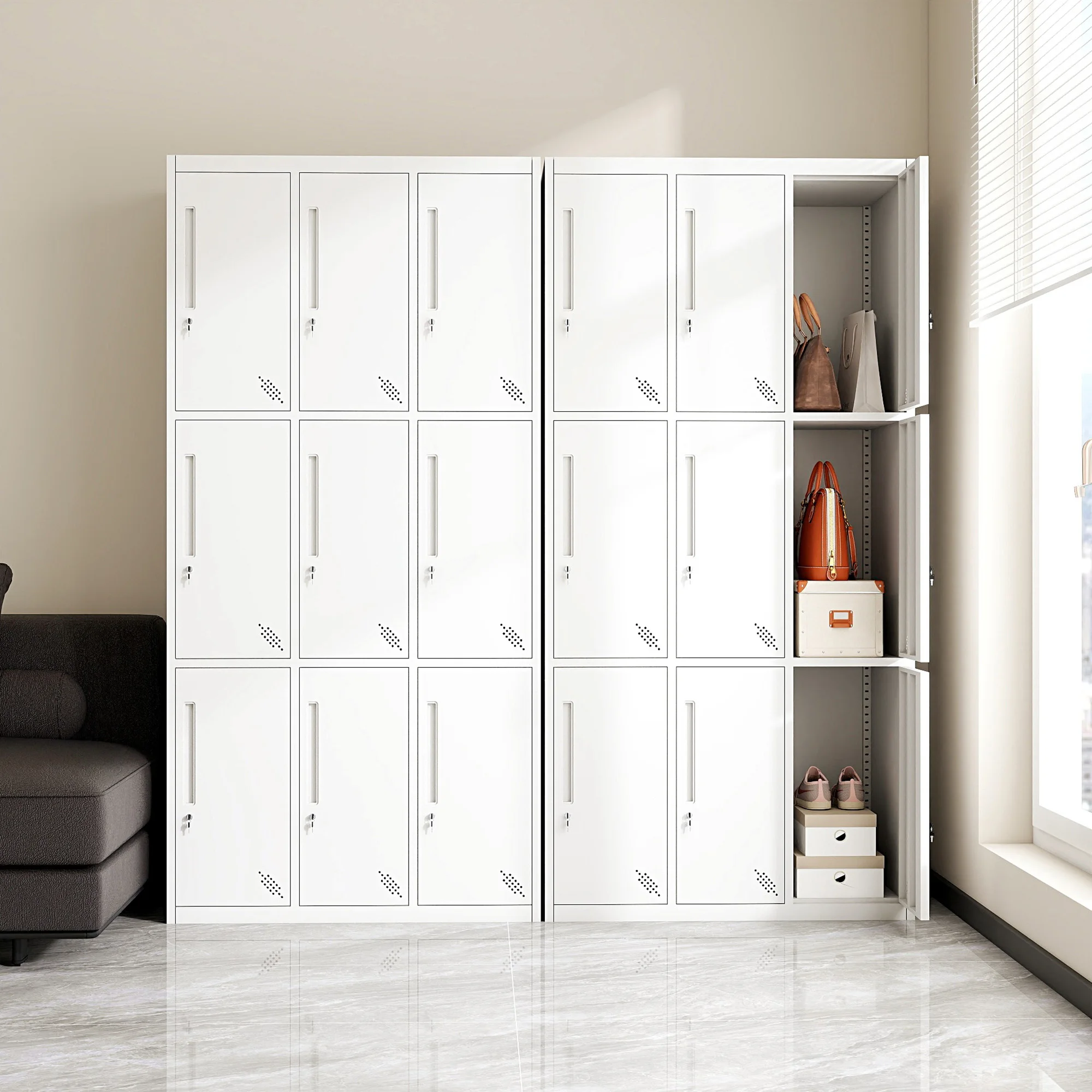 Homniture Metal Locker Wardrobe Cabinet Long Storage Cabinet For Office & Staff Room
Homniture Metal Locker Wardrobe Cabinet Long Storage Cabinet For Office & Staff Room