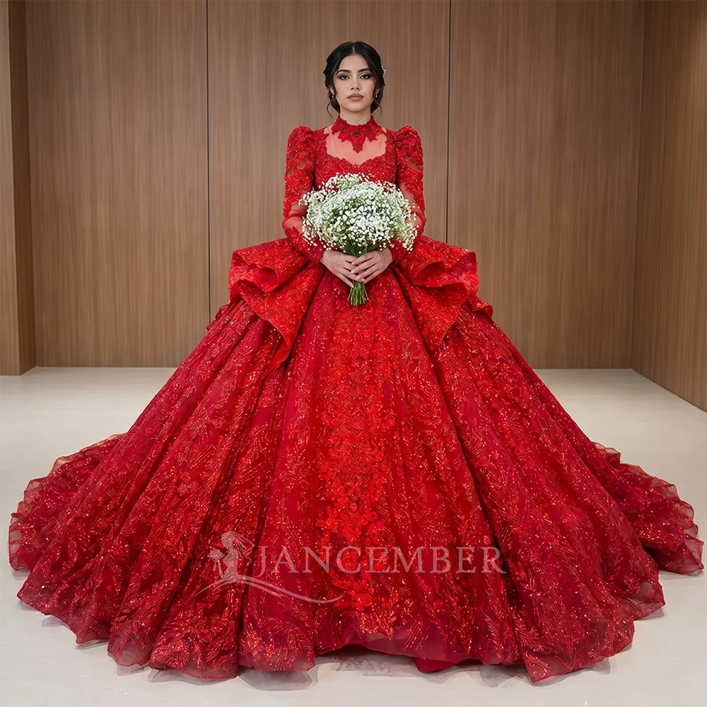 Luxurious Wedding Dress Organza With Bead Princess Ball Gown Full Sleeve Scoop-Neck Customized Bride Dress Vestido De Novia
Luxurious Wedding Dress Organza With Bead Princess Ball Gown Full Sleeve Scoop-Neck Customized Bride Dress Vestido De Novia