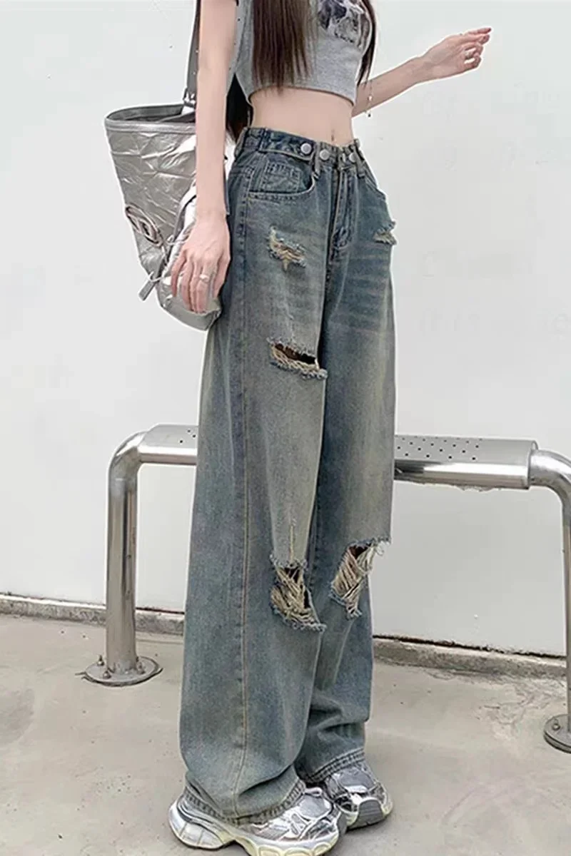 plus Size Women's Vintage Adjustable Waist Wide Leg Jeans Spring Summer High Waist Straight Long Pants Floor Length Trousers
plus Size Women's Vintage Adjustable Waist Wide Leg Jeans Spring Summer High Waist Straight Long Pants Floor Length Trousers