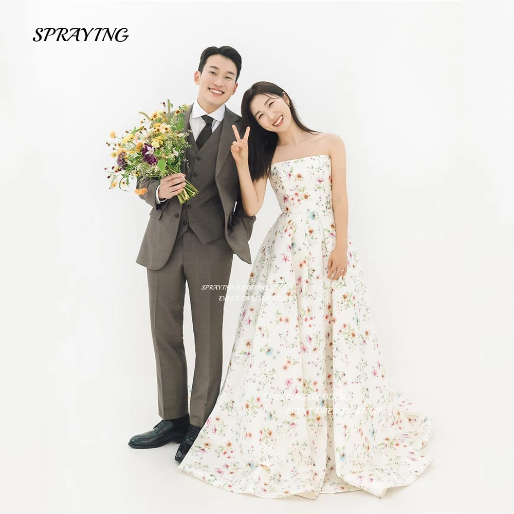SPRAYING Simple Shivering A Line Wedding Dress Korea Photo Shoot Strapless Sleeveless Floor Length Bridal Dresses
SPRAYING Simple Shivering A Line Wedding Dress Korea Photo Shoot Strapless Sleeveless Floor Length Bridal Dresses