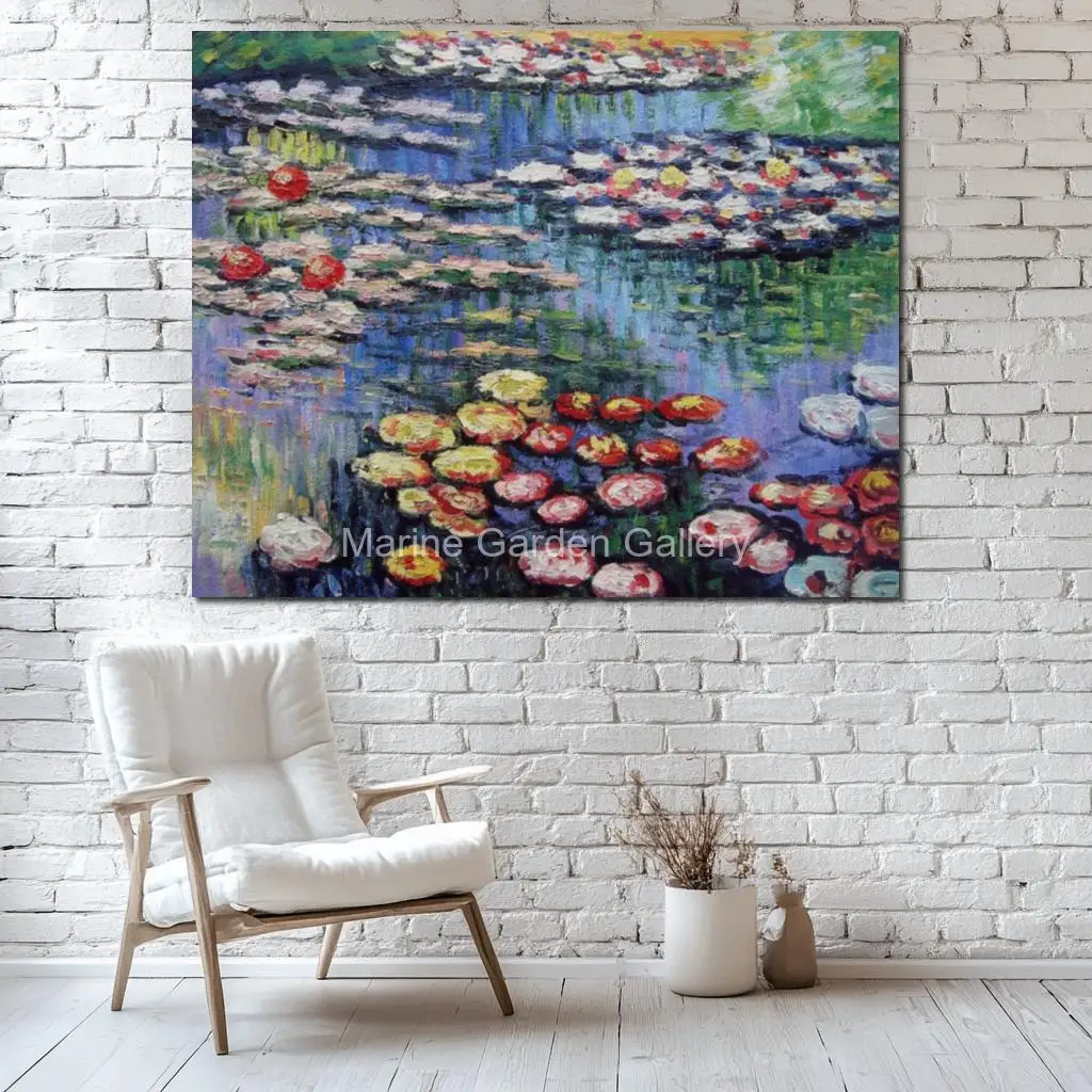 Картина маслом «Розовые водяные лилии» Клода Моне, ручная работа, на холсте, большое произведение искусства, современный декор для прихожей
Картина маслом «Розовые водяные лилии» Клода Моне, ручная работа, на холсте, большое произведение искусства, современный декор для прихожей