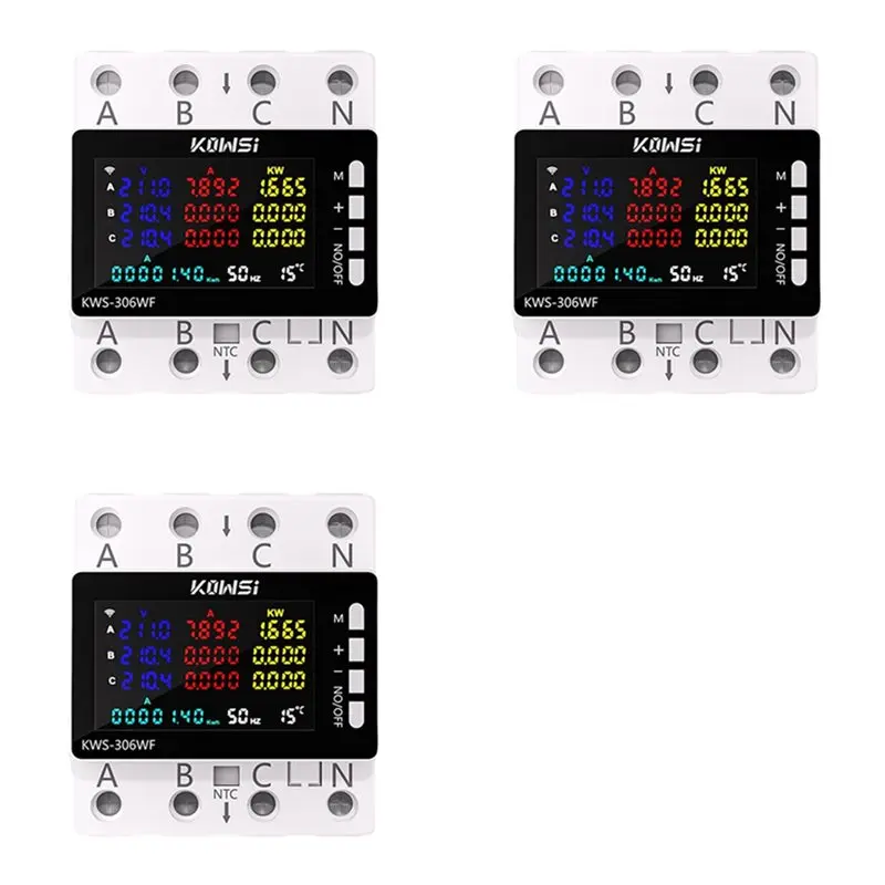3X KOWSI Tuya Wifi Power Energy Meter AC 85-290V Current And Voltage Monitor Relay 3 Phase 4 Wire DIN Rail
3X KOWSI Tuya Wifi Power Energy Meter AC 85-290V Current And Voltage Monitor Relay 3 Phase 4 Wire DIN Rail