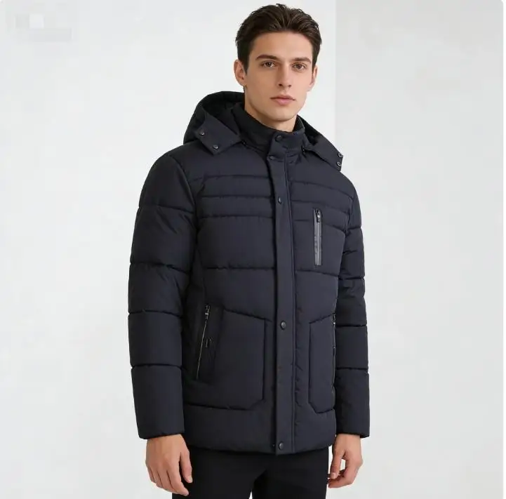 Autumn and winter business fleece warm cotton jacket with thick fleece, detachable hooded, dad and man
Autumn and winter business fleece warm cotton jacket with thick fleece, detachable hooded, dad and man