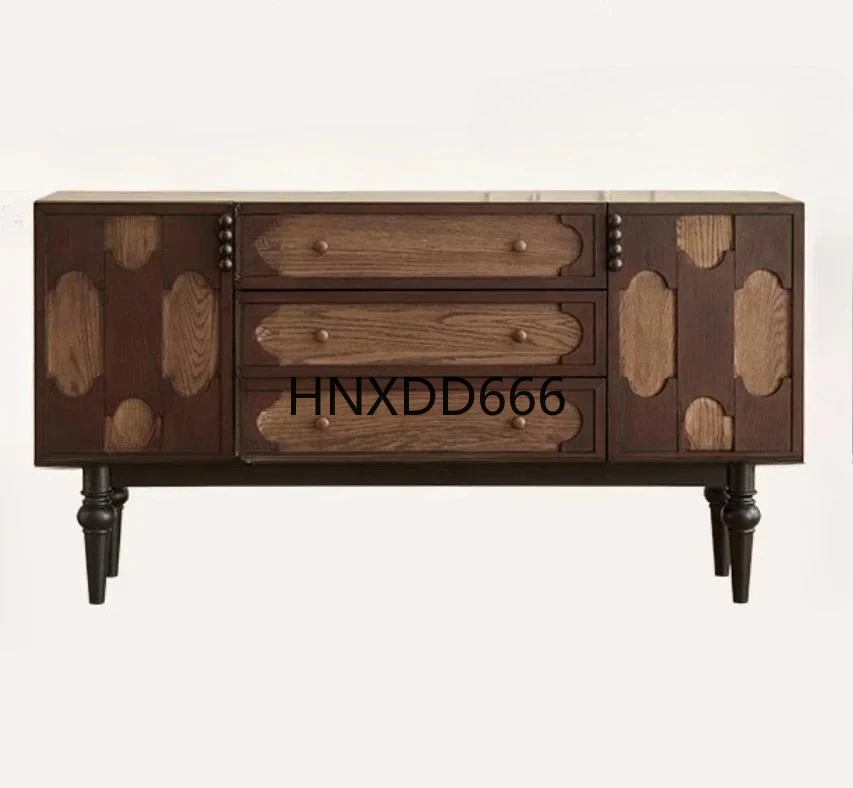 French retro solid wood dining side cabinet against the wall medieval tea living room storage kitchen locker
French retro solid wood dining side cabinet against the wall medieval tea living room storage kitchen locker