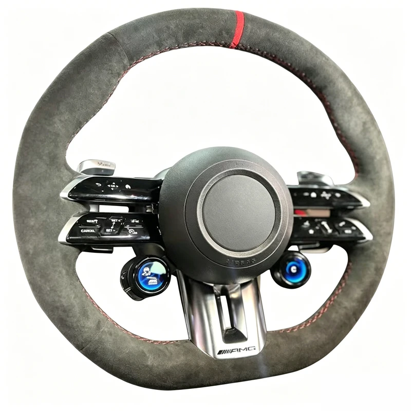 Hand Stitched Car Steering Wheel Cover Suede for Mercedes benz AMG GT A35 A45 A45S C43 CLS53 E53 E63 EQE 43 53 SL43 SL55 SL63
Hand Stitched Car Steering Wheel Cover Suede for Mercedes benz AMG GT A35 A45 A45S C43 CLS53 E53 E63 EQE 43 53 SL43 SL55 SL63
