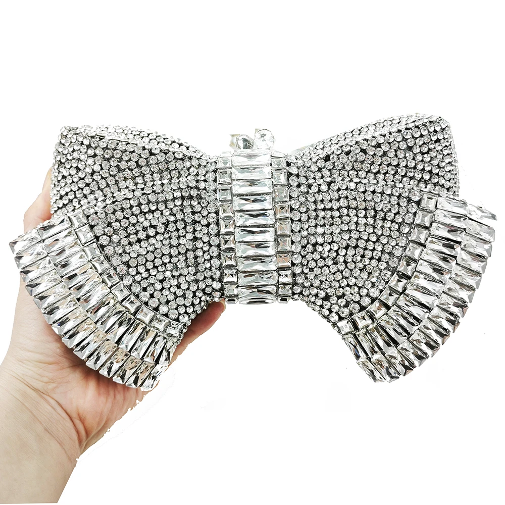 Silver Bow Evening Rhinestone Bag Gold/Green/Champagne 8 ColorsWomen Diamond Wedding Party Purse Bridal Lady Prom Formal Clutch
Silver Bow Evening Rhinestone Bag Gold/Green/Champagne 8 ColorsWomen Diamond Wedding Party Purse Bridal Lady Prom Formal Clutch