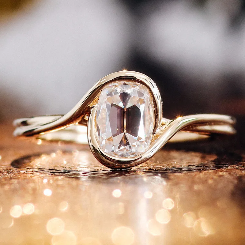 Provence 10K Yellow Gold Solitaire Ring With 5*7mm OMC Cushion Moissanite Diamond For Women Twisted Party Band Customize Jewelry
Provence 10K Yellow Gold Solitaire Ring With 5*7mm OMC Cushion Moissanite Diamond For Women Twisted Party Band Customize Jewelry