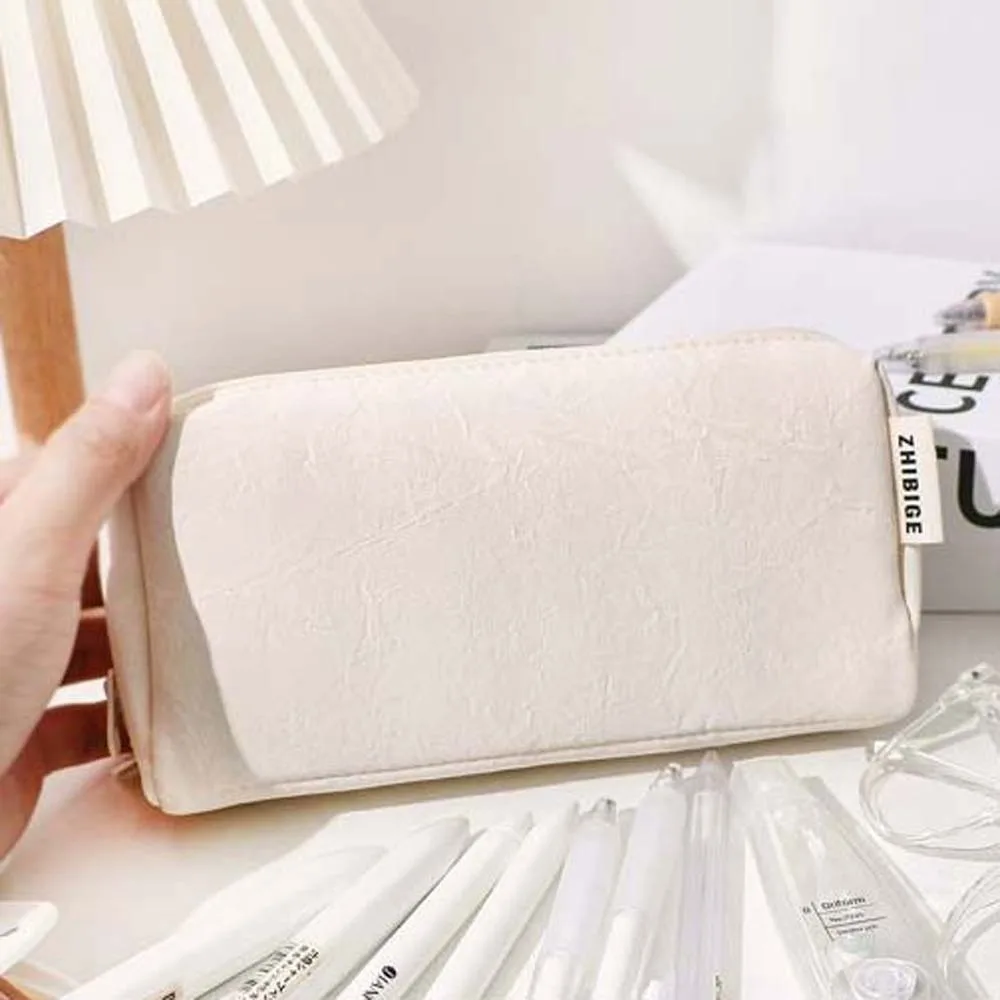 Desktop Storage Leather Stationery Bag Cream White Yellow Large Capacity Big Pencil Bag Leather Aesthetic INS Pencil Pouch
Desktop Storage Leather Stationery Bag Cream White Yellow Large Capacity Big Pencil Bag Leather Aesthetic INS Pencil Pouch