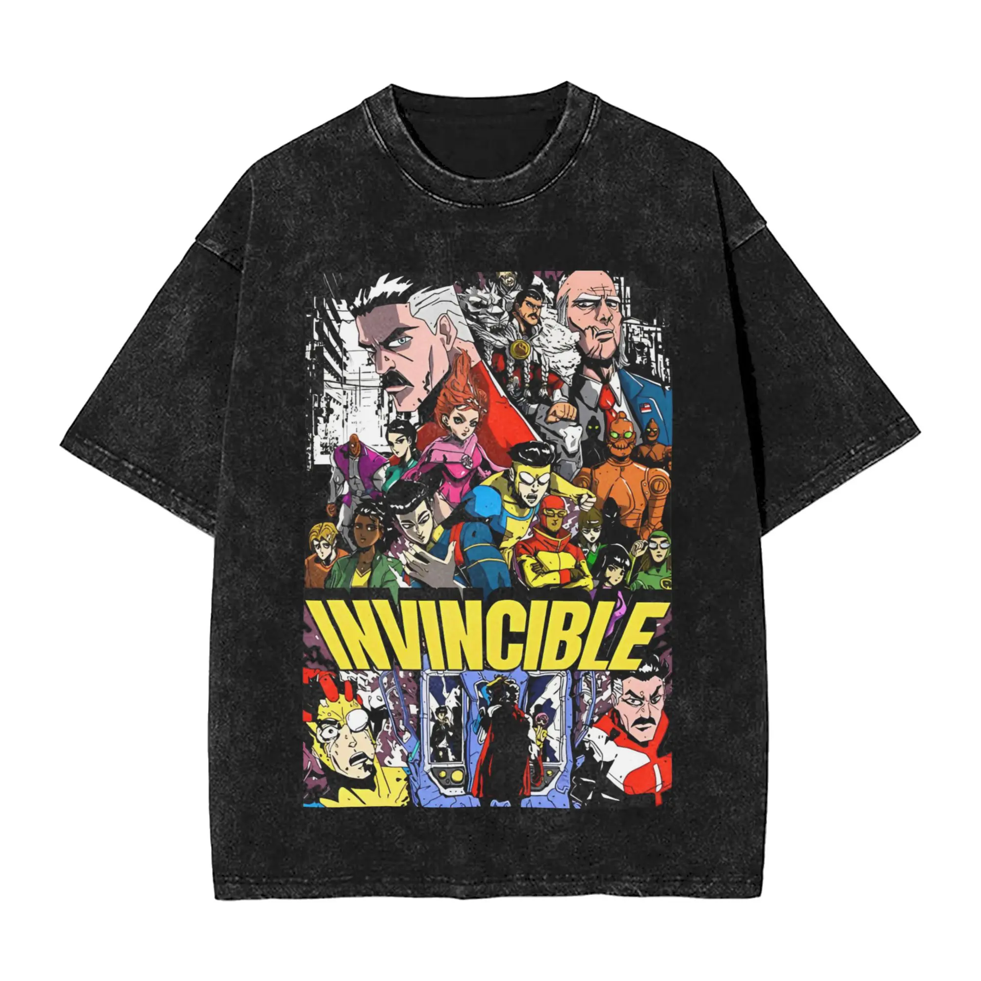 Invincible Manga Style cartoon anime Washed T Shirt Streetwear Hip Hop Casual T-Shirts Tees Tops Men Women Short Sleeve
Invincible Manga Style cartoon anime Washed T Shirt Streetwear Hip Hop Casual T-Shirts Tees Tops Men Women Short Sleeve