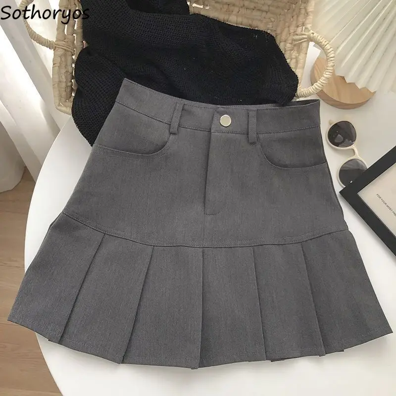 Korean Mini Pleated Skirts for Women Fashion High Waist Classic Students Faldas Casual Pockets All-match Temper Girls Summer Ins
Korean Mini Pleated Skirts for Women Fashion High Waist Classic Students Faldas Casual Pockets All-match Temper Girls Summer Ins