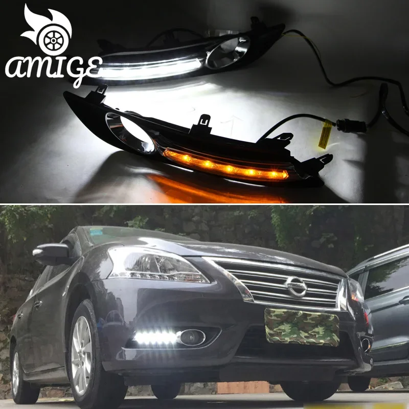 Светодиодные дневные фонари DRL для Nissan Sentra 2012-2015, поворотные желтые сигнальные огни, 12 В, светодиодные дневные ходовые фары
Светодиодные дневные фонари DRL для Nissan Sentra 2012-2015, поворотные желтые сигнальные огни, 12 В, светодиодные дневные ходовые фары