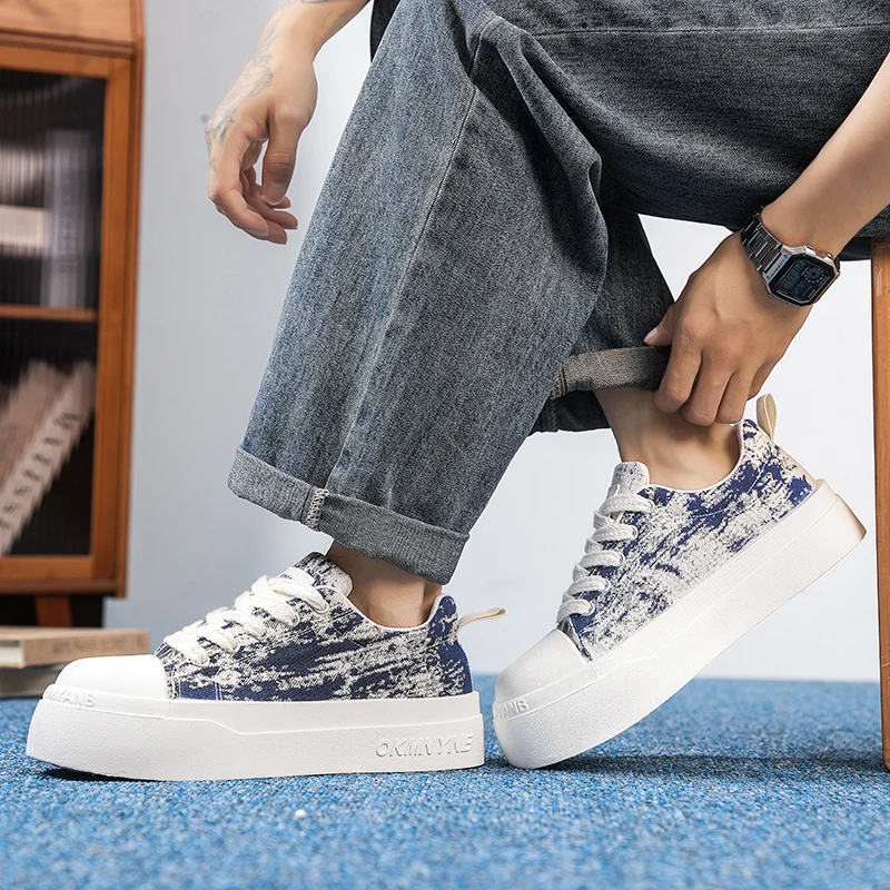 Thick Soled Canvas Shoes Men's Sports and Leisure Lace Up Breathable Board Shoes Sneakers High Quality Casual Dad Trendy Shoe
Thick Soled Canvas Shoes Men's Sports and Leisure Lace Up Breathable Board Shoes Sneakers High Quality Casual Dad Trendy Shoe