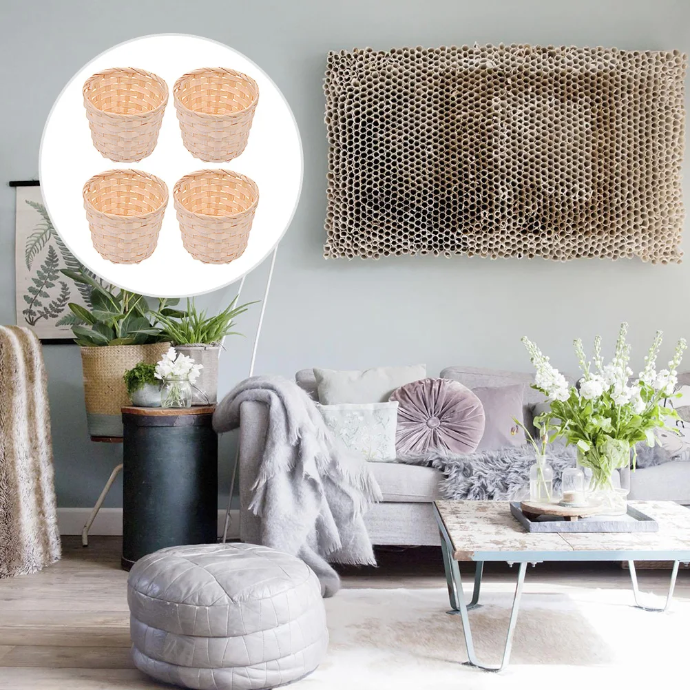 4 Pcs Bamboo Woven Storage Basket Small Size Large Space Sundries ganizer Terrace Garden Bedroom Decorative Flower Basket
4 Pcs Bamboo Woven Storage Basket Small Size Large Space Sundries ganizer Terrace Garden Bedroom Decorative Flower Basket