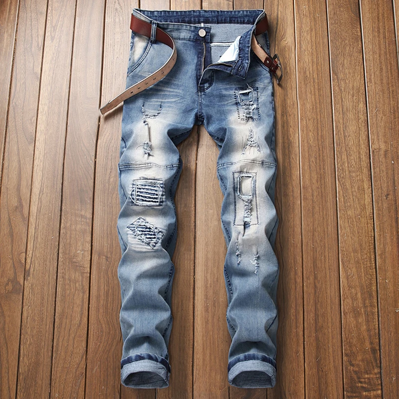 Autumn Winter New European American Embroidered Jeans Men's Straight Elastic Fold Fashion Motorcycle Pants Ripped Clothing
Autumn Winter New European American Embroidered Jeans Men's Straight Elastic Fold Fashion Motorcycle Pants Ripped Clothing