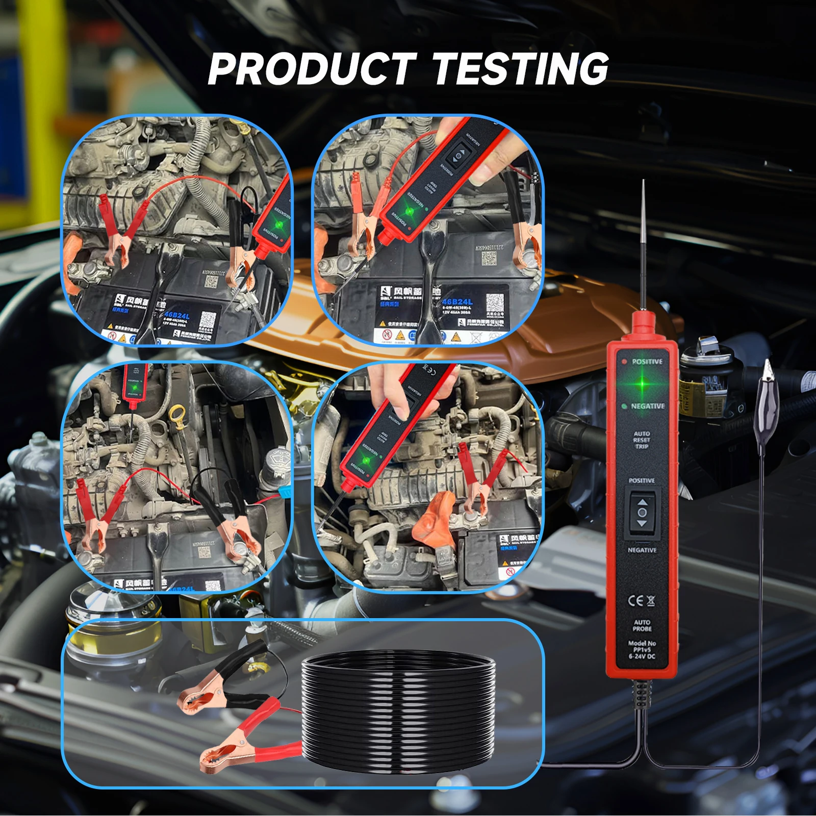 EM285 Power Probe Pencil Automotive Battery Tester 6-24V Car Electric Circuit Tester Diagnosis Scanner
EM285 Power Probe Pencil Automotive Battery Tester 6-24V Car Electric Circuit Tester Diagnosis Scanner