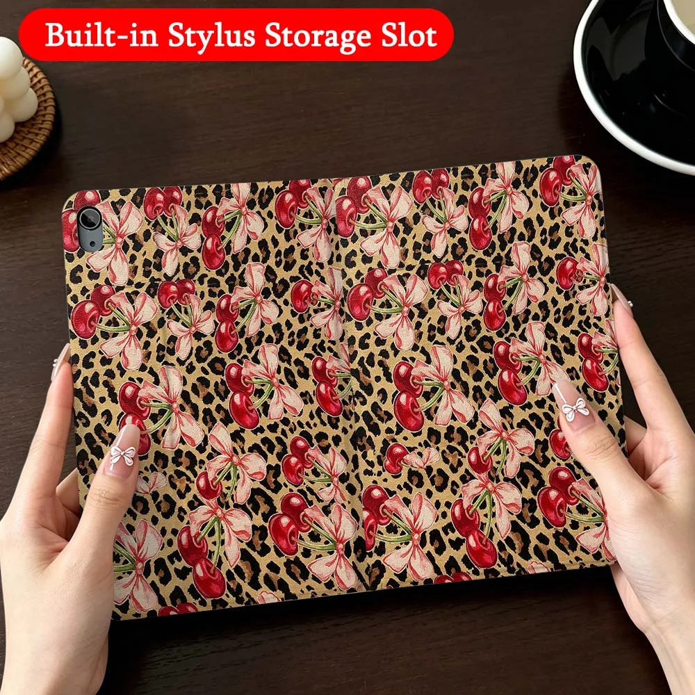 Leopard Print Cherry Case For iPad Mini Pro Air 5 6 7 8 9 11 9.7 7.9 10.9 13 12.9 inch Folding Automatic Sleep/Make Tablet
Leopard Print Cherry Case For iPad Mini Pro Air 5 6 7 8 9 11 9.7 7.9 10.9 13 12.9 inch Folding Automatic Sleep/Make Tablet