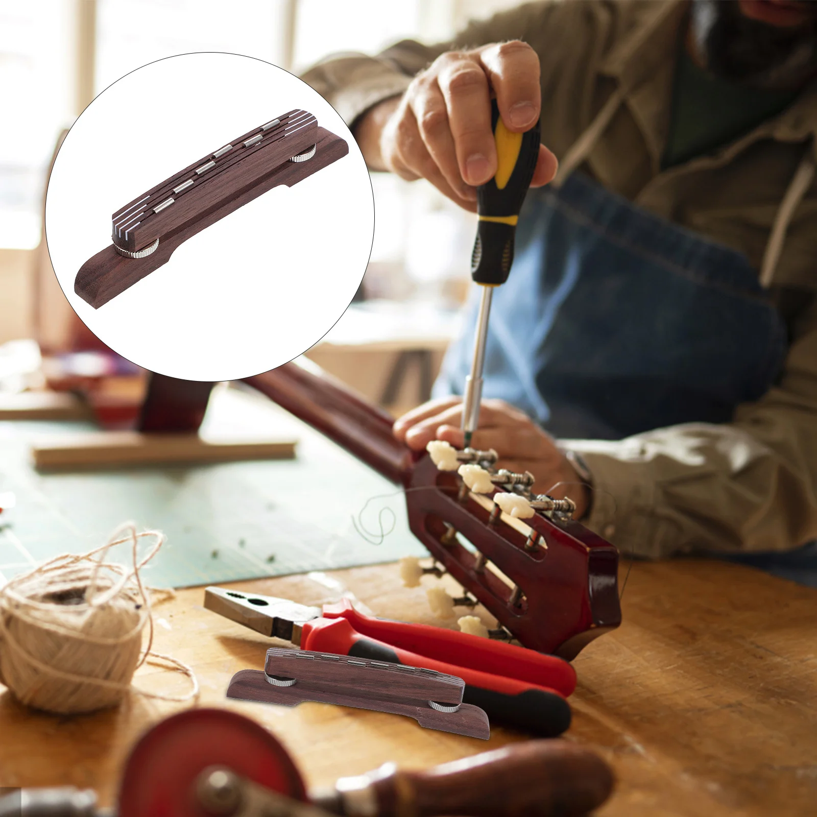 Jazz Bridge Adjustable Height 0.83-1.02In For 6 String 12 String Violin Mandolin Smooth Flat Bottom Polished Craftsmanship
Jazz Bridge Adjustable Height 0.83-1.02In For 6 String 12 String Violin Mandolin Smooth Flat Bottom Polished Craftsmanship