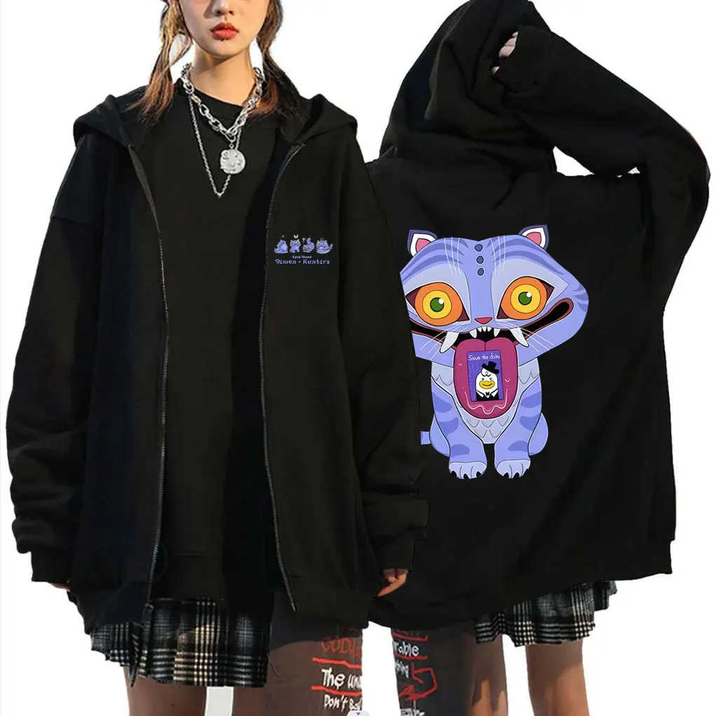 Kpop Demon Hunters Derpy Tiger Zipper Hoodie Men Women Fashion Cartoon Trend Zip Up Hoodies Male Vintage Casual Fleece Jacket
Kpop Demon Hunters Derpy Tiger Zipper Hoodie Men Women Fashion Cartoon Trend Zip Up Hoodies Male Vintage Casual Fleece Jacket