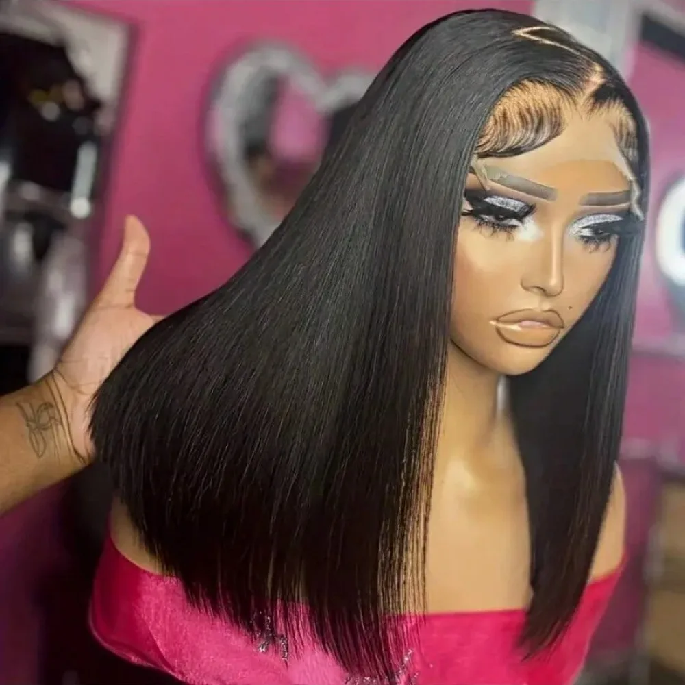 Straight 200% Density Short Bob 13x4 HD Lace Front Natural Color Wigs For Black Women Prepluck Lace Frontal Wig Glueless Bob Wig
Straight 200% Density Short Bob 13x4 HD Lace Front Natural Color Wigs For Black Women Prepluck Lace Frontal Wig Glueless Bob Wig