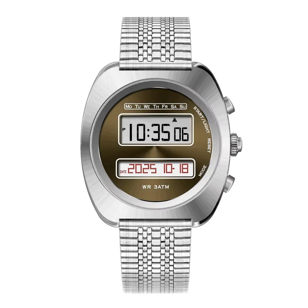 DG Vintage Futuristic Design Watch ChronoD Retro 1970s Electronic Dual Display Watch LCD Stainless Steel Case
DG Vintage Futuristic Design Watch ChronoD Retro 1970s Electronic Dual Display Watch LCD Stainless Steel Case