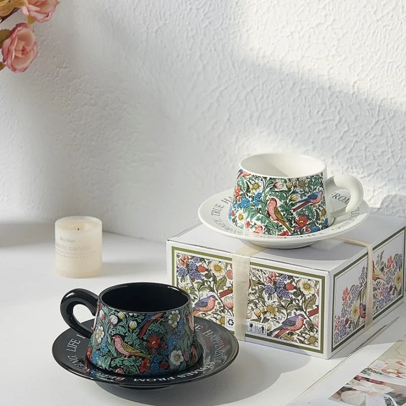 Набор из 3 предметов. Роскошный керамический набор кофейных чашек и блюдец, элегантные чашки для послеобеденного чая с латте, бутик-подарок для дома, минималистичный дизайн.