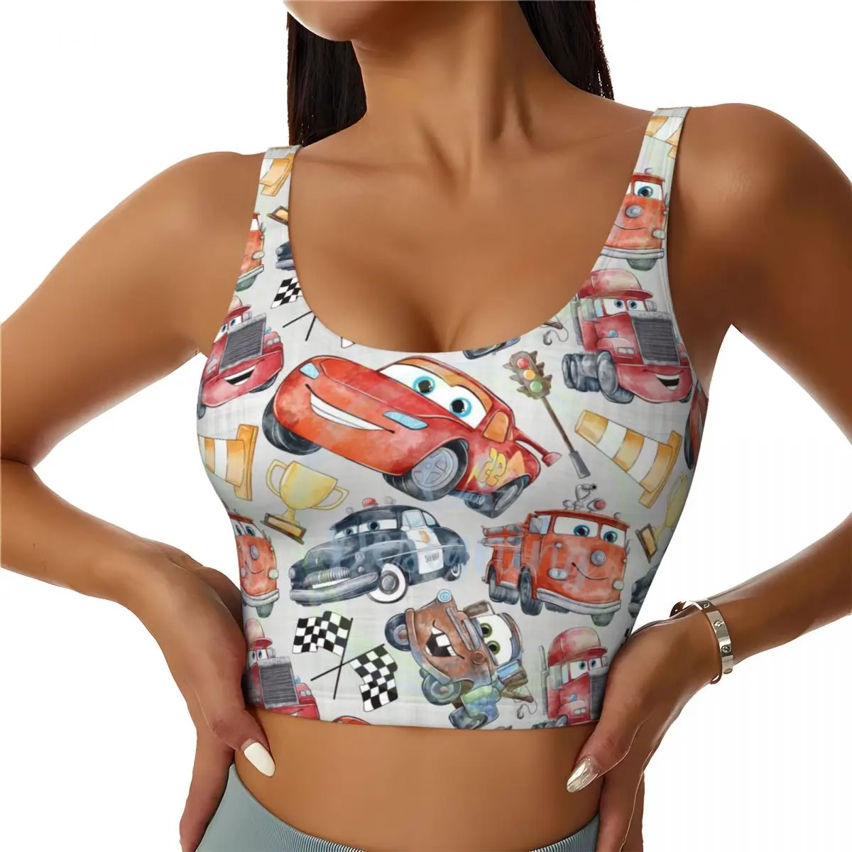Custom High Impact Lightning McQueen Racing Car Sports Bra for Women Gym Workout Yoga Crop Top
Custom High Impact Lightning McQueen Racing Car Sports Bra for Women Gym Workout Yoga Crop Top