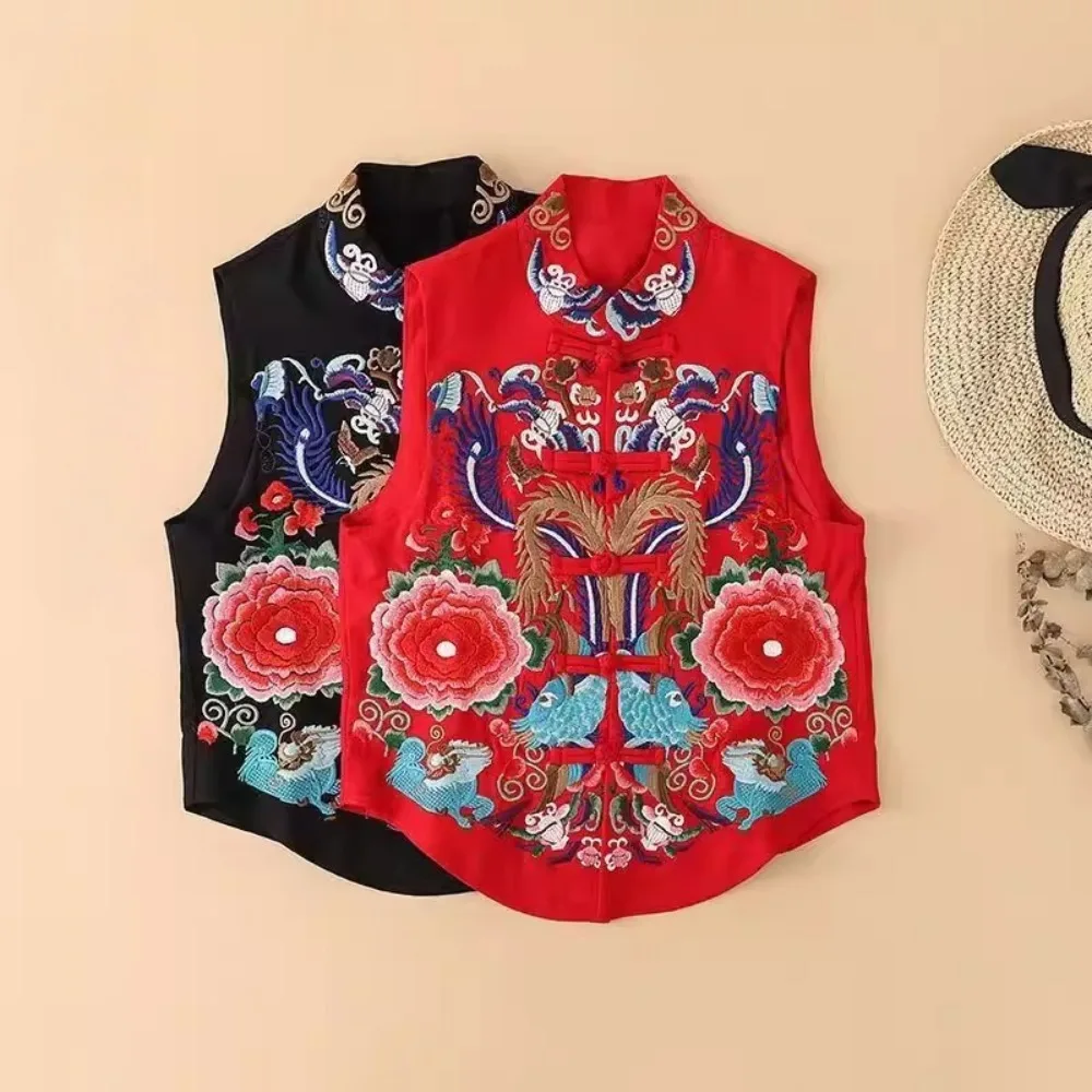 Thin Vintage Coats Women Vest Ethnic Style Embroidery Autumn Elegant Spring Fashion Casual Chinese Style Sleeveless Streetwear
Thin Vintage Coats Women Vest Ethnic Style Embroidery Autumn Elegant Spring Fashion Casual Chinese Style Sleeveless Streetwear