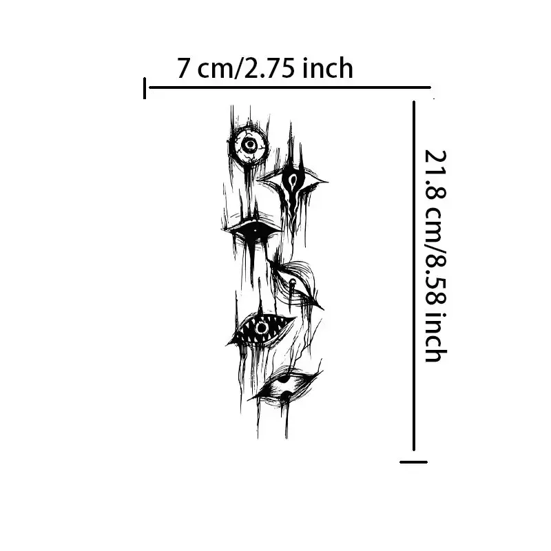 Gothic Punk Evil Eyes Black Temporary Tattoos Herbal Juice Terror Waterproof Fake Tattoo Sticker Body Art Tatoo for Woman Man
Gothic Punk Evil Eyes Black Temporary Tattoos Herbal Juice Terror Waterproof Fake Tattoo Sticker Body Art Tatoo for Woman Man