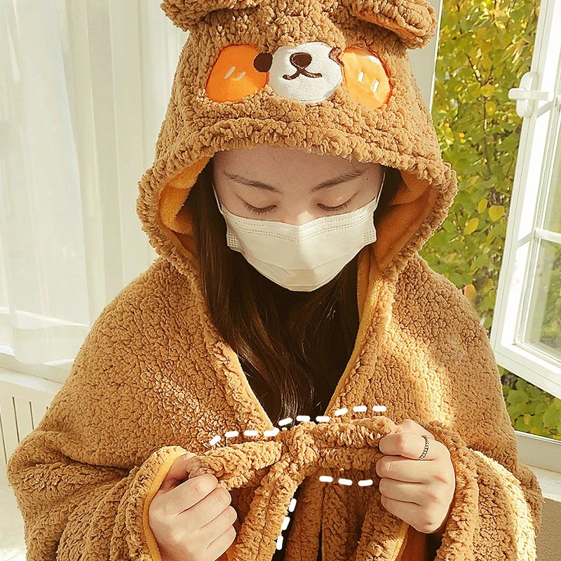 Kawaii Little Bear Cape Blanket Cartoon Animal Cosplay Robe Nap Blankets Warm Fluffy Winter Homewear Lounge Flannel Christmas
Kawaii Little Bear Cape Blanket Cartoon Animal Cosplay Robe Nap Blankets Warm Fluffy Winter Homewear Lounge Flannel Christmas
