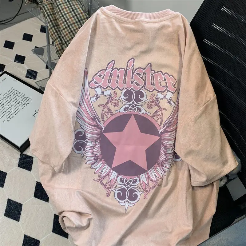 Summer New Girl Style Print Cartoon Letters Kawaii Short-Sleeved T-Shirt Female Retro Loose Harajuku Casual Oversize
Summer New Girl Style Print Cartoon Letters Kawaii Short-Sleeved T-Shirt Female Retro Loose Harajuku Casual Oversize