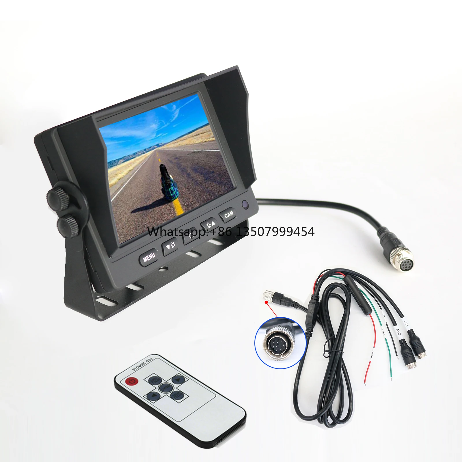 5 Inch IPS Screen Car Monitor 2 Way Input Rear View Truck Bus Car Monitor 2ch 4PIN Video in with Sun Shield 8Pin Connector
5 Inch IPS Screen Car Monitor 2 Way Input Rear View Truck Bus Car Monitor 2ch 4PIN Video in with Sun Shield 8Pin Connector