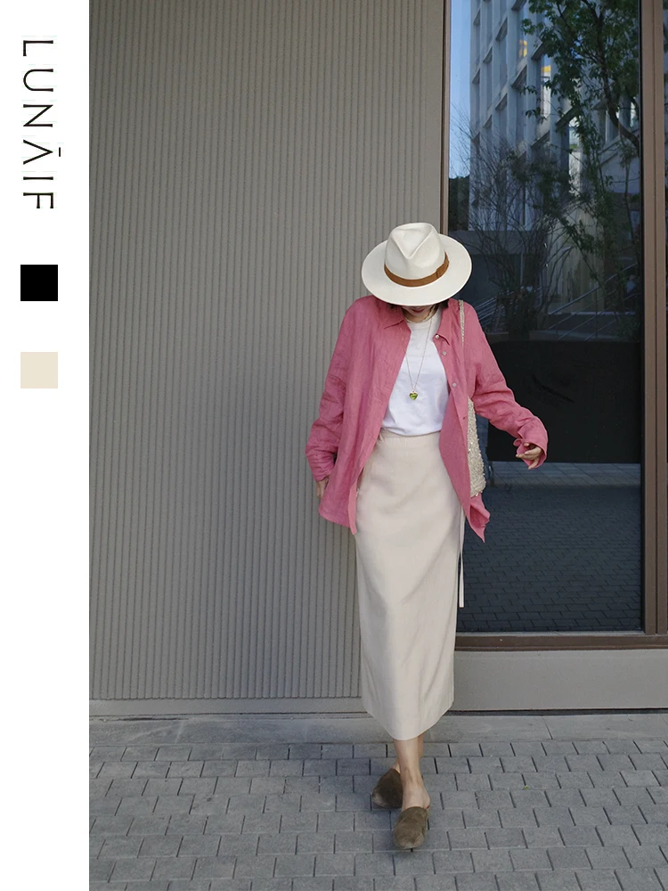 LunaIF New Color Sash Slimming Three Acetate Linen Pattern Washable Half Skirt High Waist H-Shape Straight Cut Urban Commute
LunaIF New Color Sash Slimming Three Acetate Linen Pattern Washable Half Skirt High Waist H-Shape Straight Cut Urban Commute