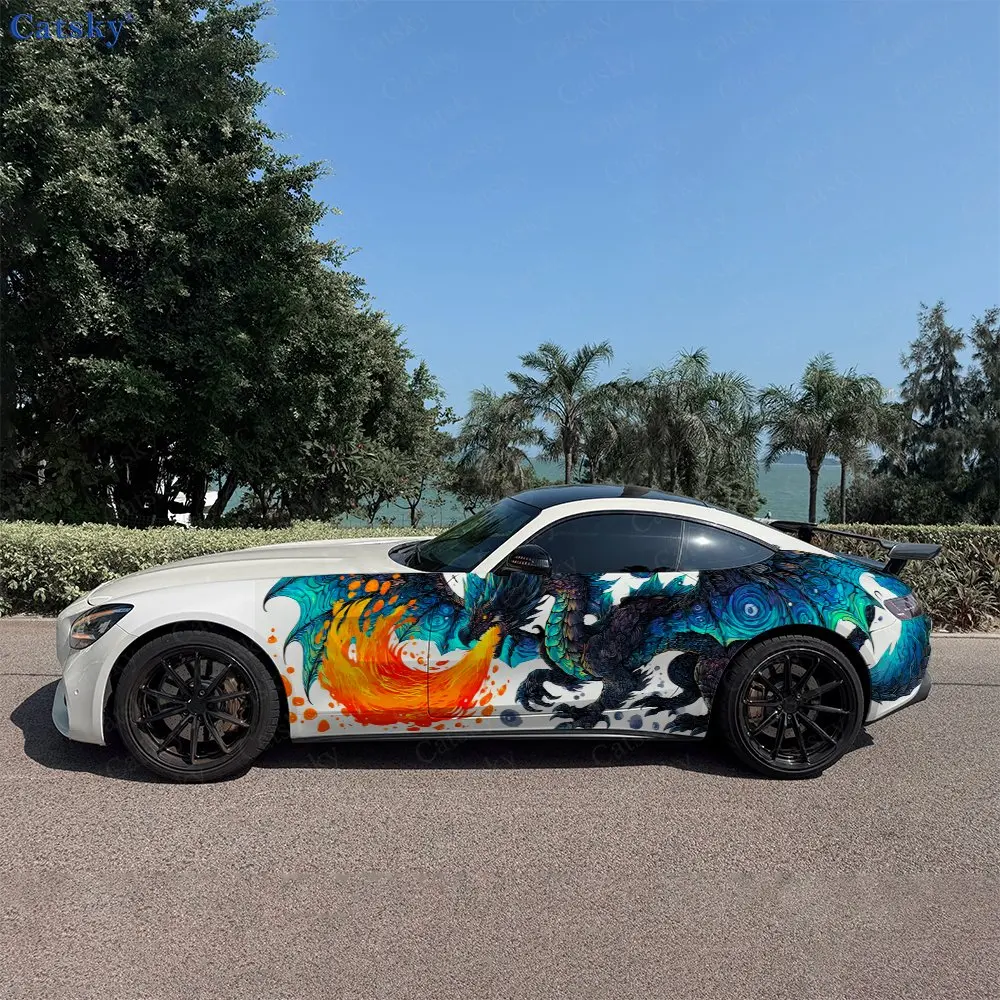 2Pcs Cold Warm Contrast Winged Dragon Car Side Wraps, Self-Adhesive PVC Waterproof & Scratch-Resistant Stickers, Car Accessory
2Pcs Cold Warm Contrast Winged Dragon Car Side Wraps, Self-Adhesive PVC Waterproof & Scratch-Resistant Stickers, Car Accessory