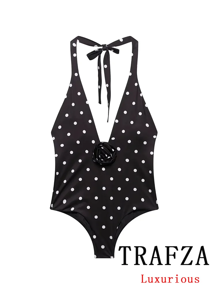 TRAFZA Sexy Women Bodysuits Wave Point Sleeveless Flower Backless Slim Halter Short Bodysuits New Fashion 2025 Sheath Jumpsuits
TRAFZA Sexy Women Bodysuits Wave Point Sleeveless Flower Backless Slim Halter Short Bodysuits New Fashion 2025 Sheath Jumpsuits