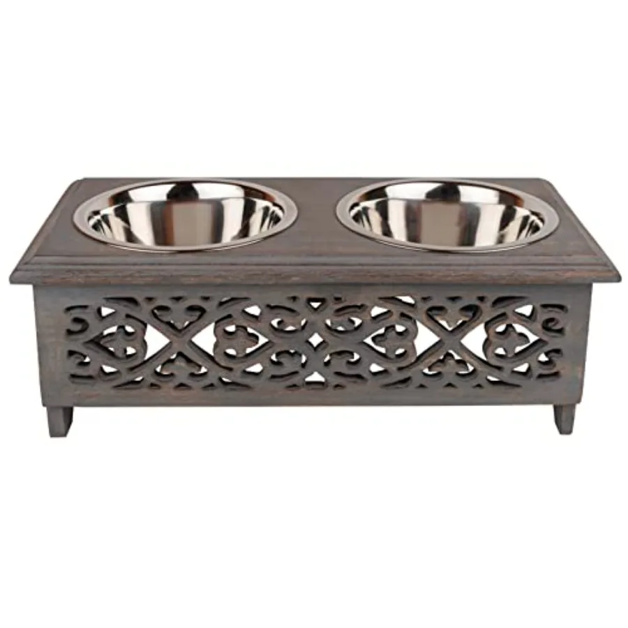 Raised Dog Bowls for Small Dogs Elegant Farmhouse Grey Washed Elevated Wooden Stand Feeder with 2 Stainless Steel Bowls for You
Raised Dog Bowls for Small Dogs Elegant Farmhouse Grey Washed Elevated Wooden Stand Feeder with 2 Stainless Steel Bowls for You