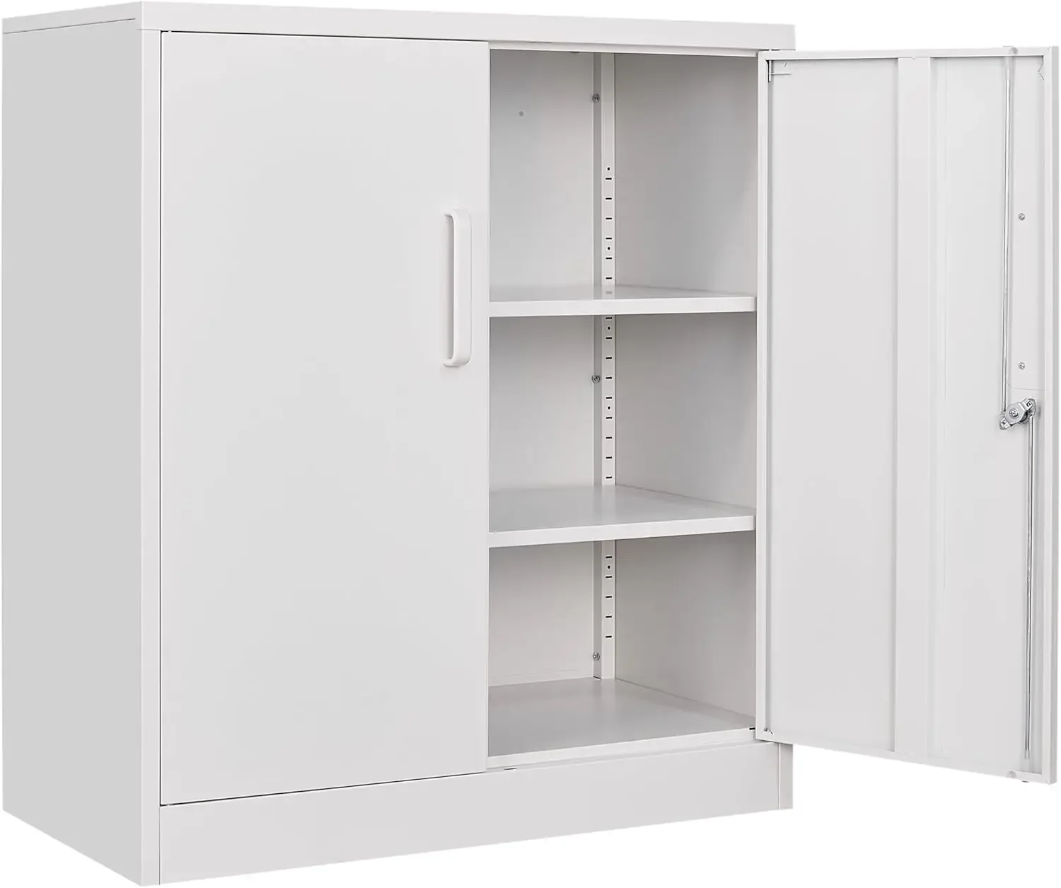 White Metal Storage Cabinet with Doors and Shelves,36 inch Small Metal Cabinet with Lock,Short Garage Storage Cabinets 
White Metal Storage Cabinet with Doors and Shelves,36 inch Small Metal Cabinet with Lock,Short Garage Storage Cabinets